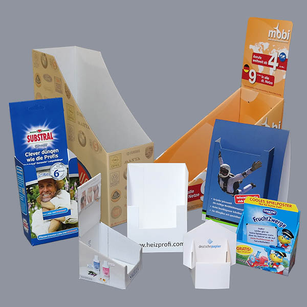 Displays - Stand-up displays - Dispensers - Ceiling banners - Folding boxes - Box insert displays